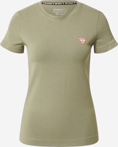 GUESS Shirt in de kleur Olijfgroen / Rood / Wit, Productweergave