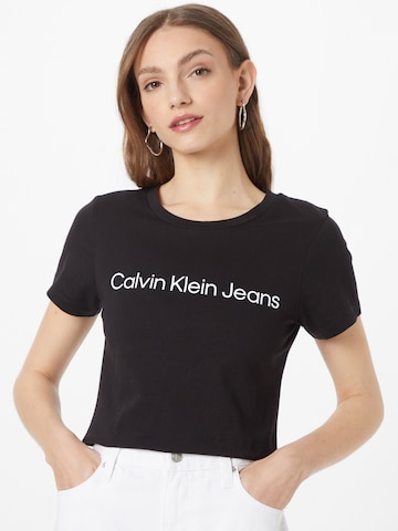 Calvin Klein Jeans Тениска в черно: отпред