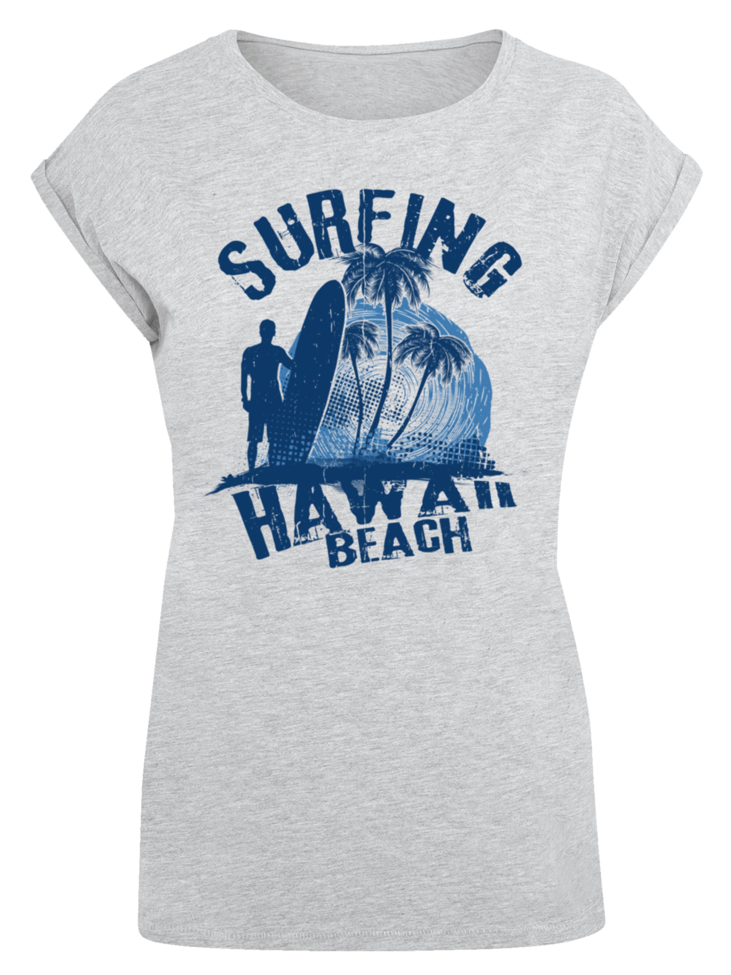 F4NT4STIC Shirt 'Hawaii Surf Beach Summer' in Grijs: voorkant