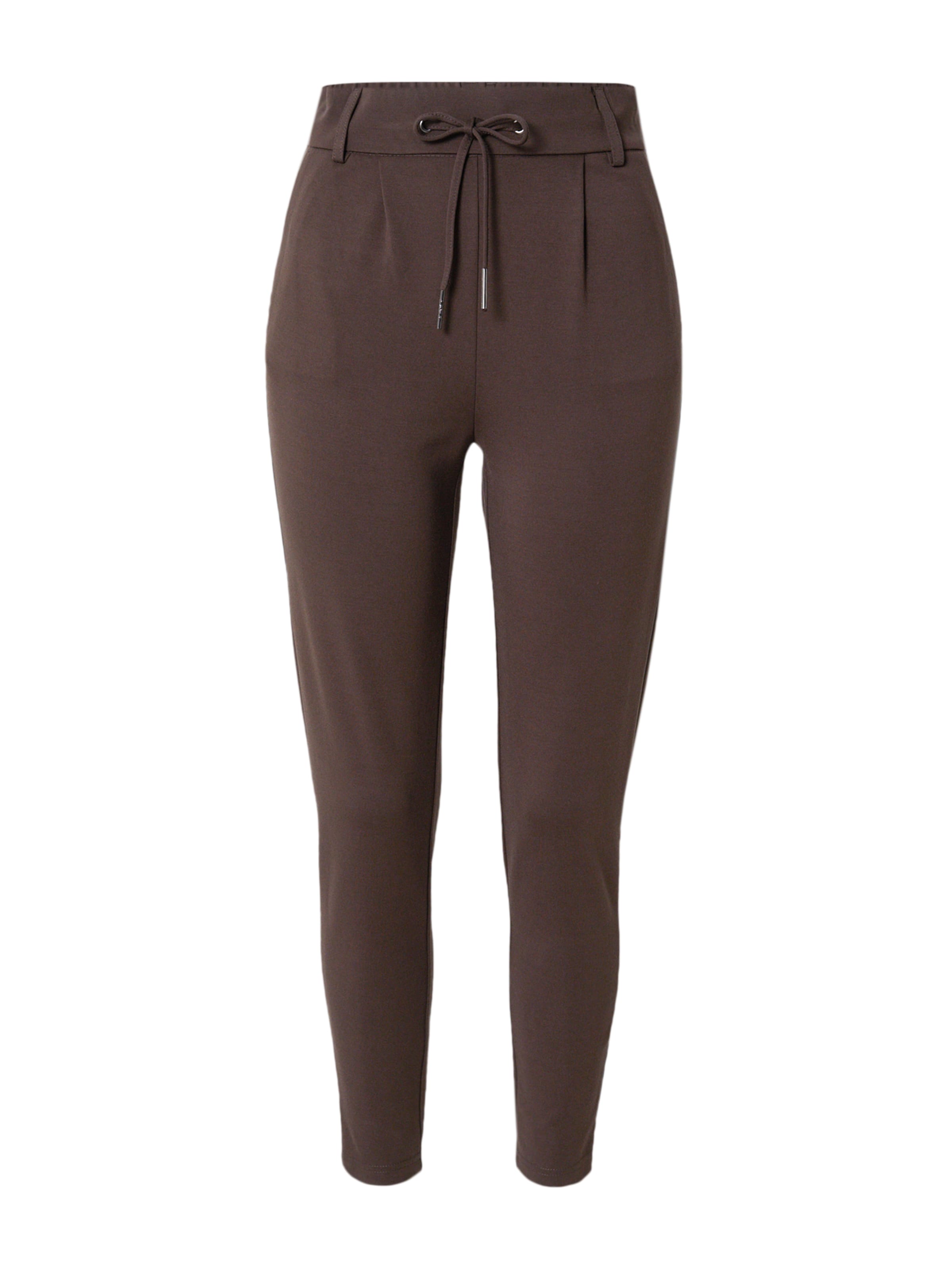 ONLY - Slimfit Pantalón plisado 'Poptrash' en marrón: frente