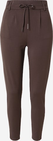 ONLY Slim fit Pleat-Front Pants 'Poptrash' in Brown: front