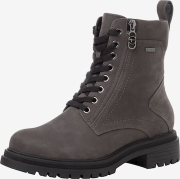 Tamaris Lace-Up Ankle Boots in Grey: front