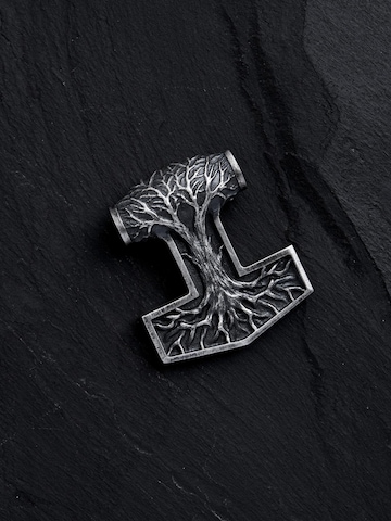 REYTEL - Pingente 'THOR'S HAMMER with TREE OF LIFE' em prata