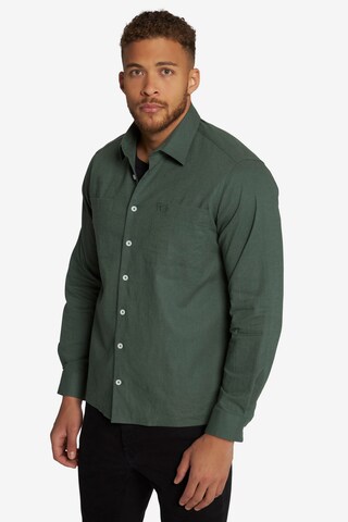 JP1880 Regular fit Overhemd in Groen: voorkant