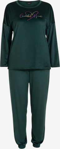 fashionshowcase Pyjama 'VelvetDream' in Grün: Vorderseite