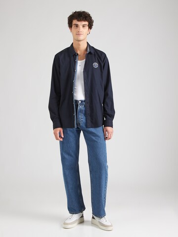 CAMP DAVID Slim fit Overhemd 'Heli Flight' in Blauw