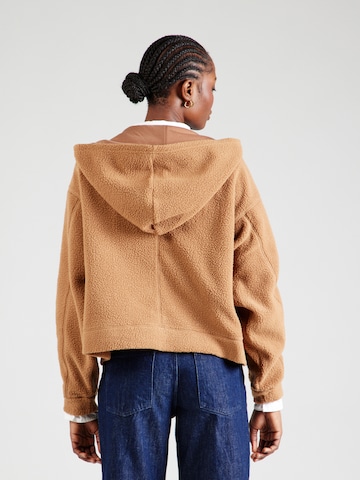 TOPSHOP Fleece jacket in Brown