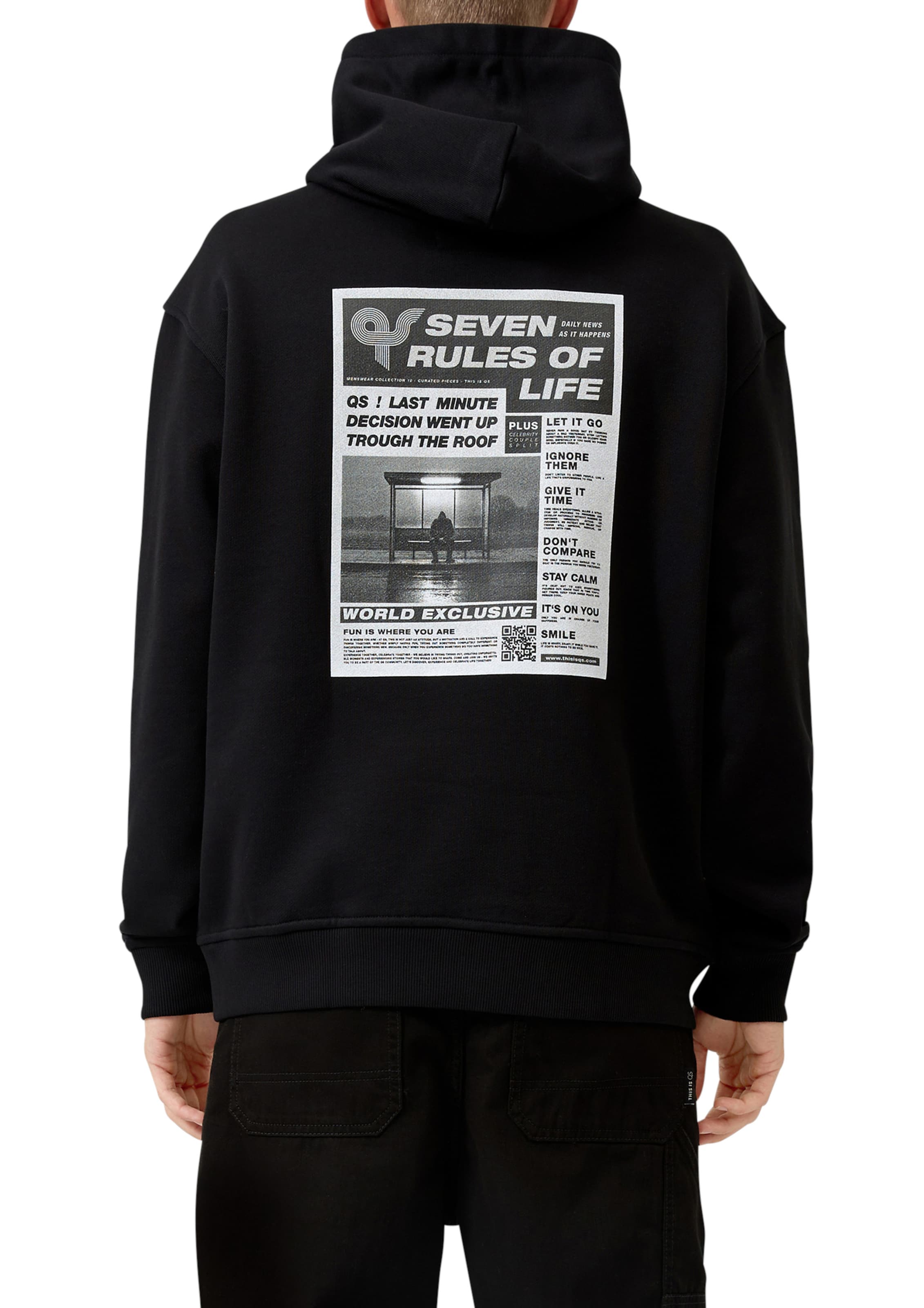 Sweat-shirt QS en noir
