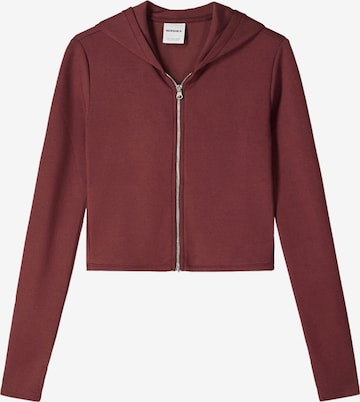 Veste de survêtement Bershka en rouge : devant