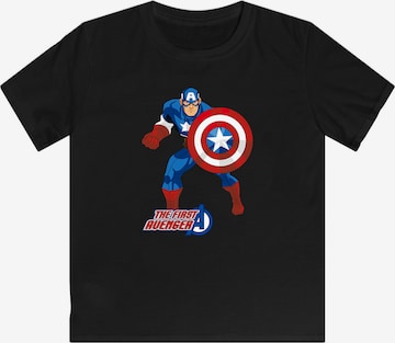 F4NT4STIC Shirt 'Marvel Avengers Captain America The First Avenger' in Black: front