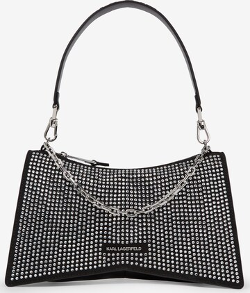 Karl Lagerfeld - Bolso de hombro en negro: frente