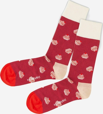 DillySocks Socken in Rood: voorkant