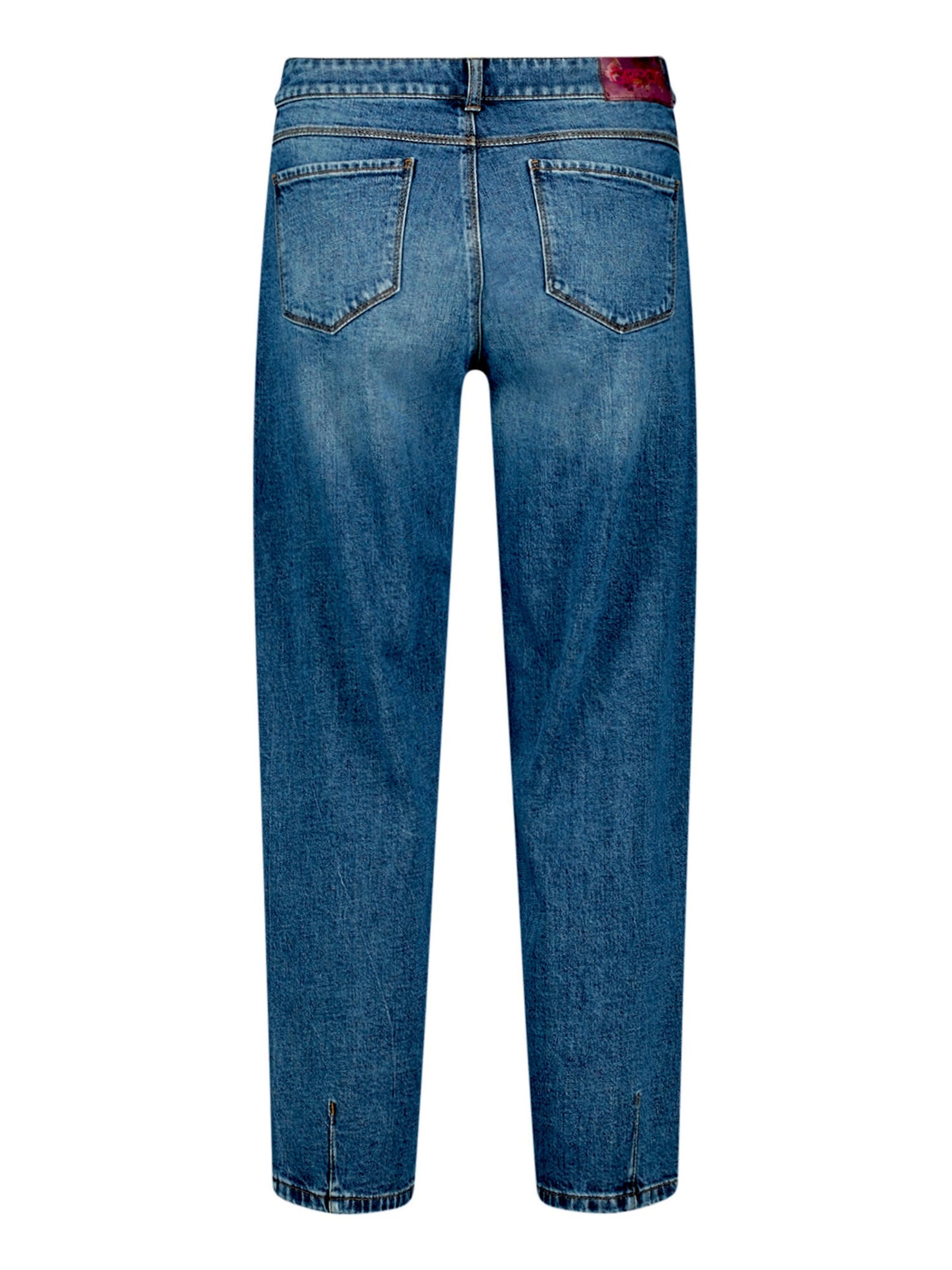 Cartoon Flared Jeans in Blau