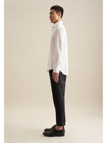 SEIDENSTICKER Slim fit Button Up Shirt 'Shaped' in White