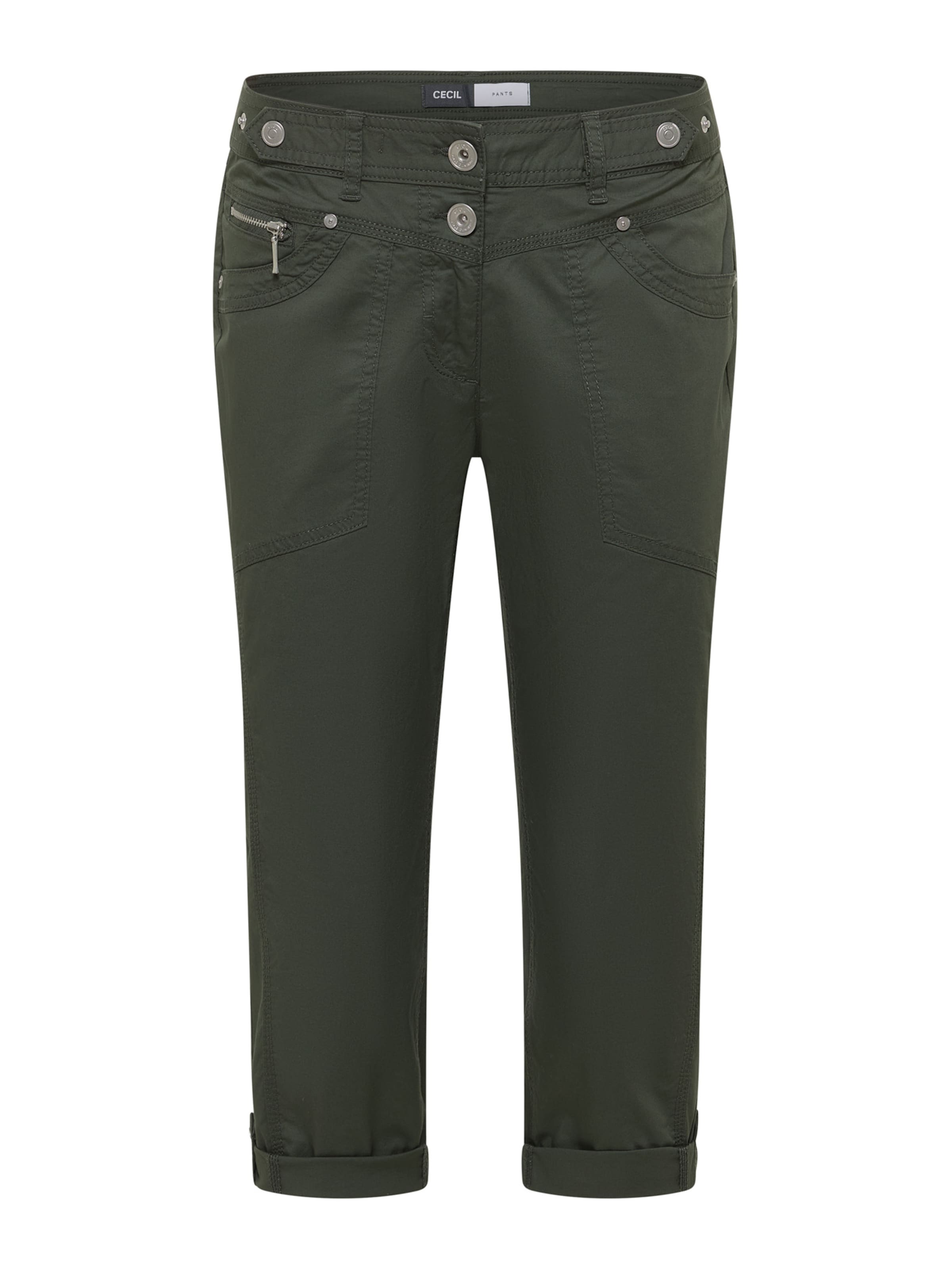 CECIL Regular Broek 'New York' in Groen: voorkant