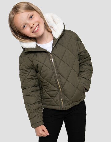 Threadgirls Winter jacket 'Diamond Quilted Flame' in Green: front