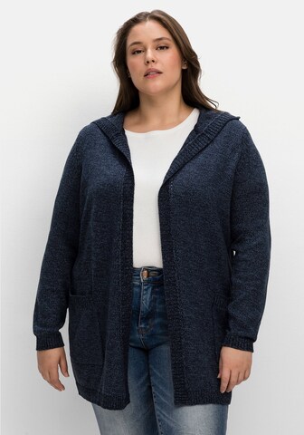 SHEEGO Knit Cardigan in Blue: front