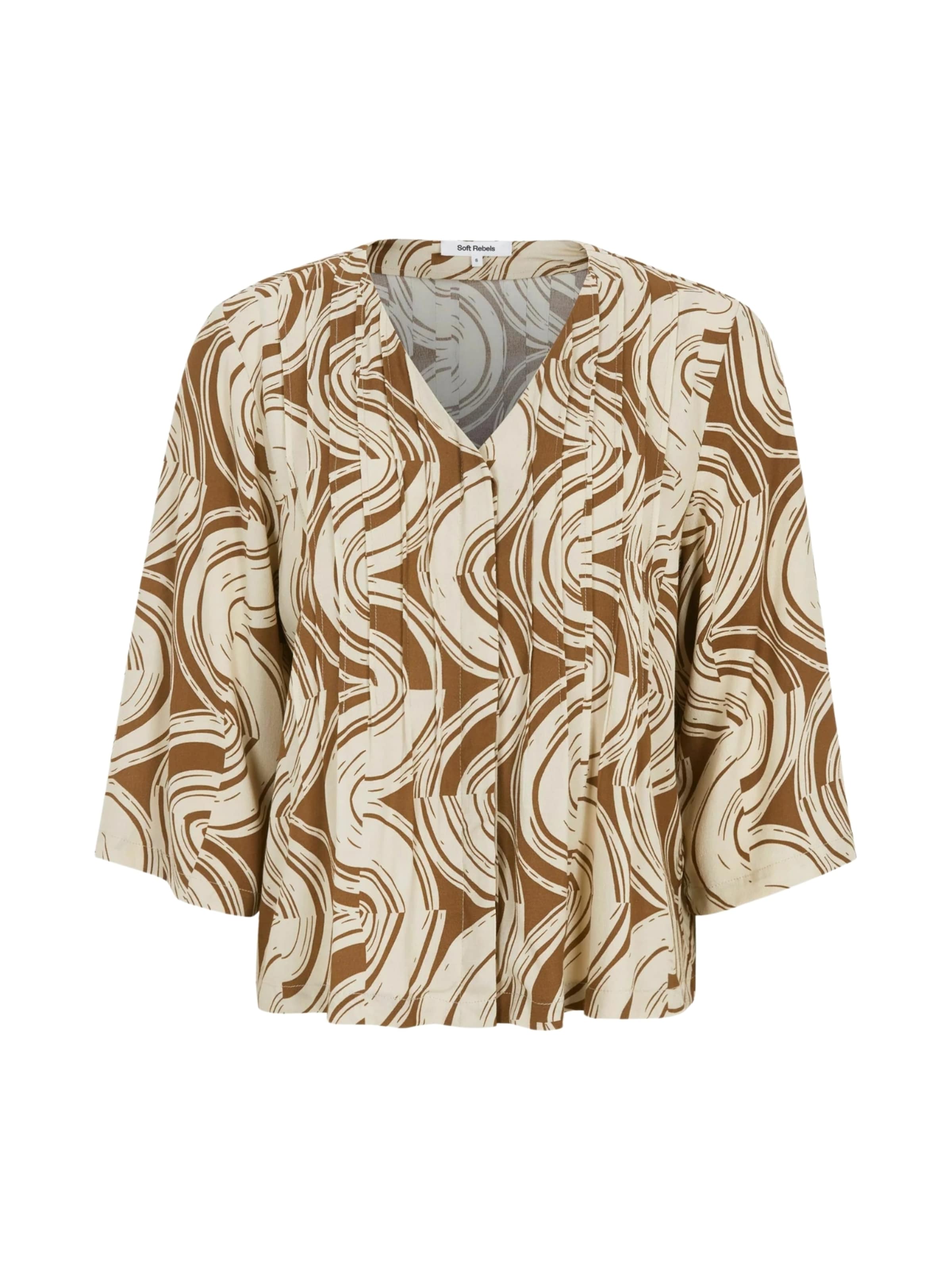 T-shirt ' SRCline ' Soft Rebels en marron : devant