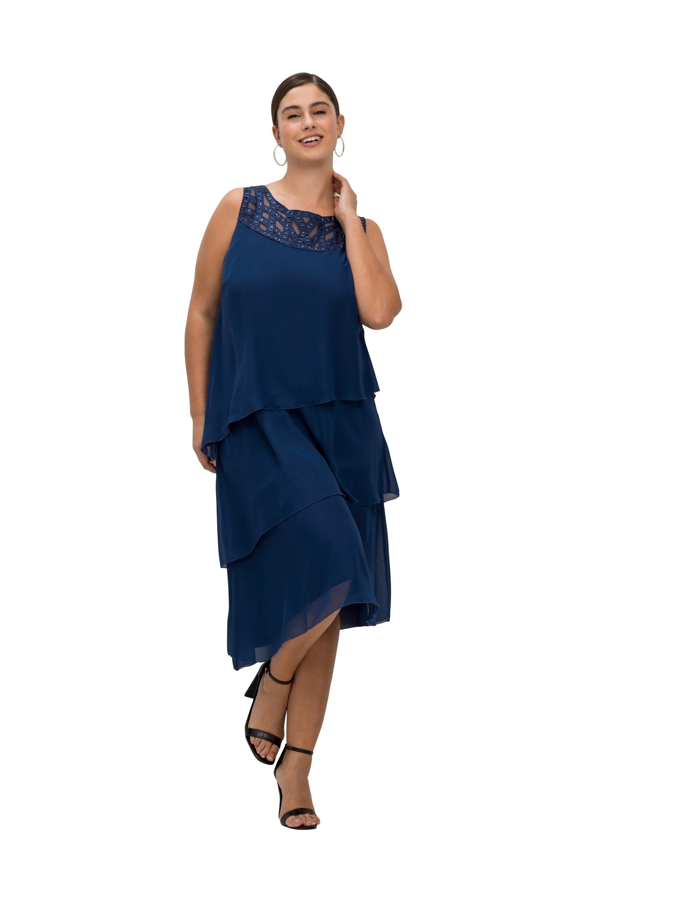 SHEEGO Коктейльное платье в Синий: спереди