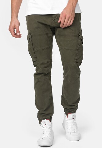 INDICODE JEANS Tapered Cargo trousers 'Alex' in Green