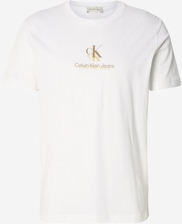 Calvin Klein Jeans Тениска в бяло: отпред