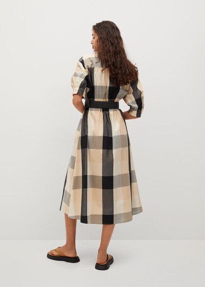 Mango Kleid Augusta In Beige Dunkelgrau Schwarz About You 