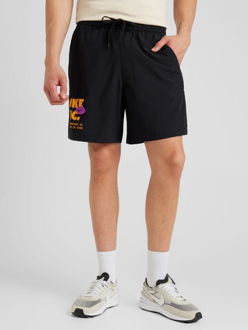 NIKE Normalny krój Spodnie sportowe 'FORM' w kolorze czarny: przód