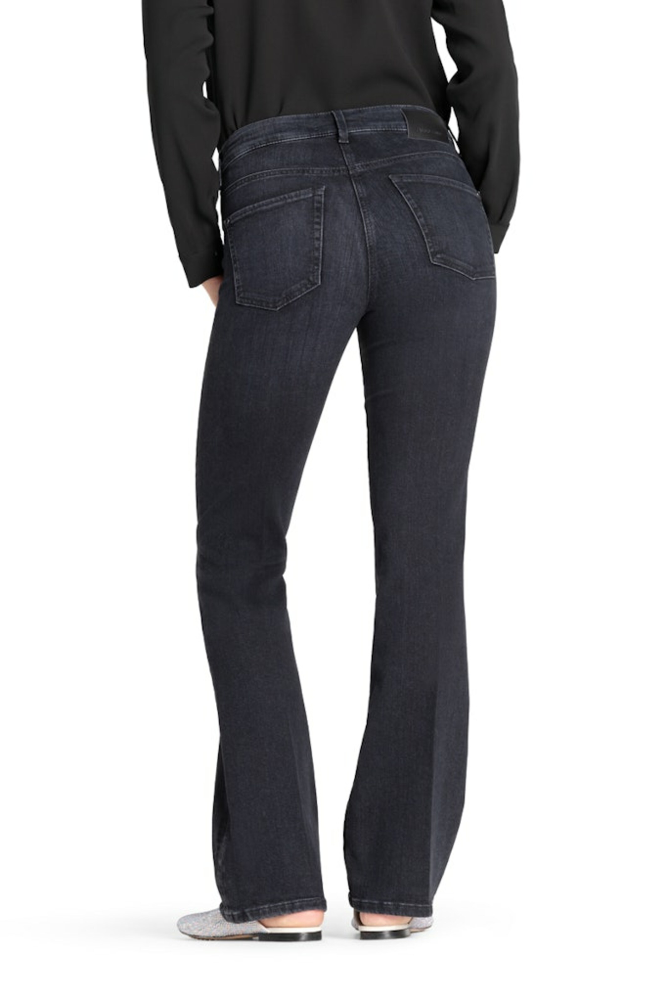 Cambio Flared Jeans in Schwarz