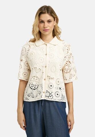 Milano Italy Blouse in Beige: front