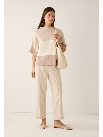 MORE & MORE Boot cut Pleated Pants in Beige