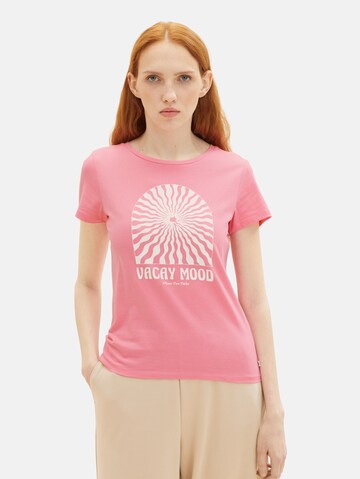 TOM TAILOR DENIM Koszulka w kolorze różowy: przód