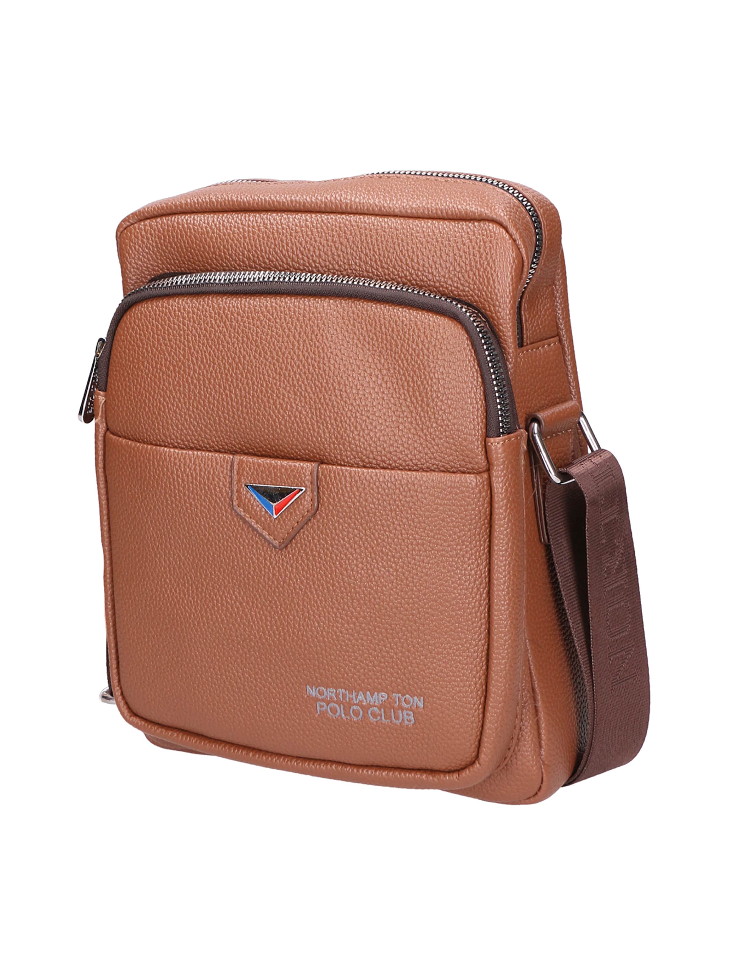 Borsa a tracolla di Northampton Polo Club in marrone: frontale