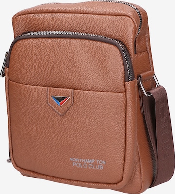 Borsa a tracolla di Northampton Polo Club in marrone: frontale