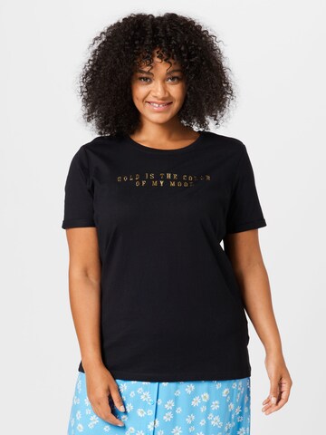 ONLY Carmakoma - Camiseta 'Carcassy' en negro: frente