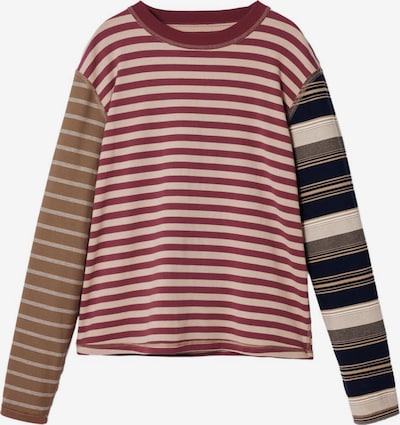 Desigual Majica u boja pijeska / smeđa / crvena / crna, Pregled proizvoda