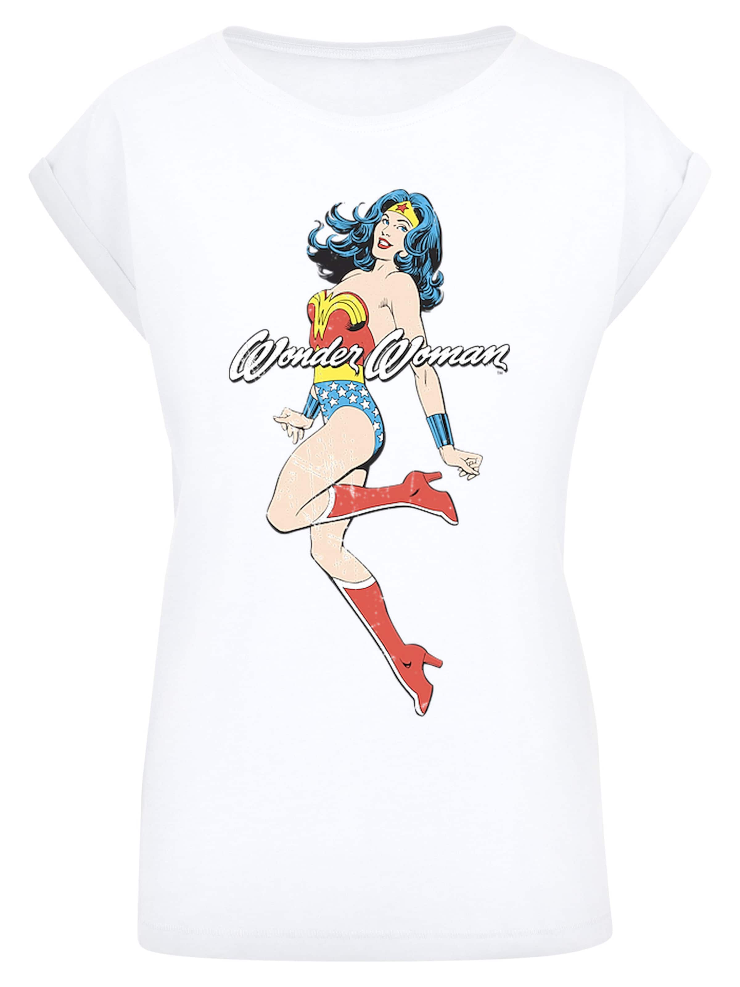 F4NT4STIC Shirt 'DC Comics Wonder Woman Jump' in White: front