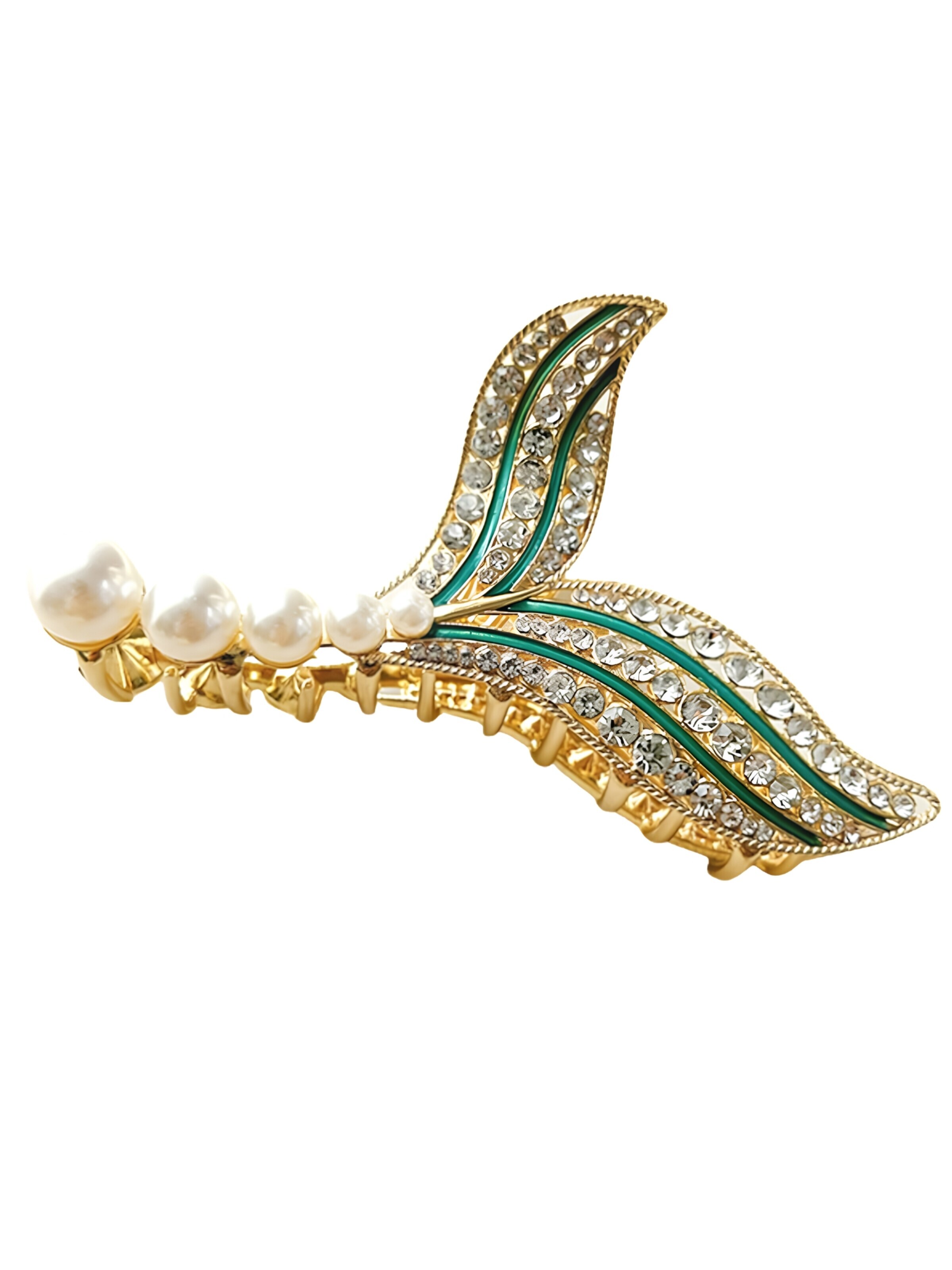 soho Hair accesoires Hair jewelry 'Aqua Hair Claw' in One Size in Gold / Green, Item view