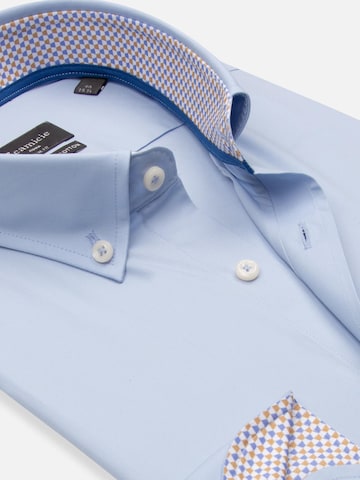 Slim fit Camicia business 'Leonardo Sport Poplin Stretch Man Shirt Black' di 7Camicie in blu