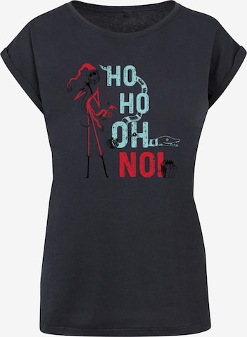 ABSOLUTE CULT Shirt 'The Nightmare Before Christmas - Ho Ho No' in Blauw: voorkant