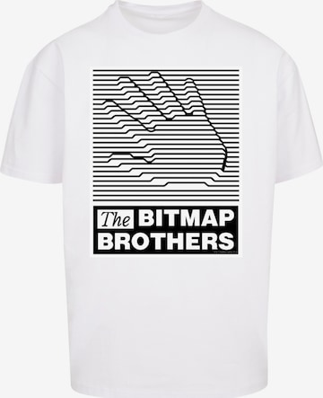 F4NT4STIC Shirt 'Bitmap Bros Retro Gaming SEVENSQUARED' in Wit: voorkant