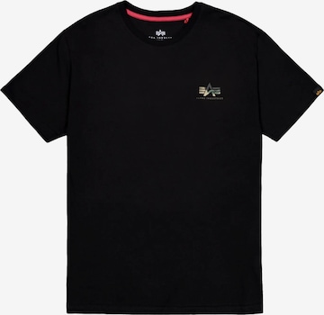 Maglietta 'Camo Print' di ALPHA INDUSTRIES in nero: frontale