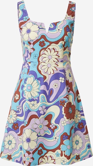 Katy Perry exclusive for ABOUT YOU Dress 'Maggie' in Ivory / Cyan blue / Brown / Lilac, Item view