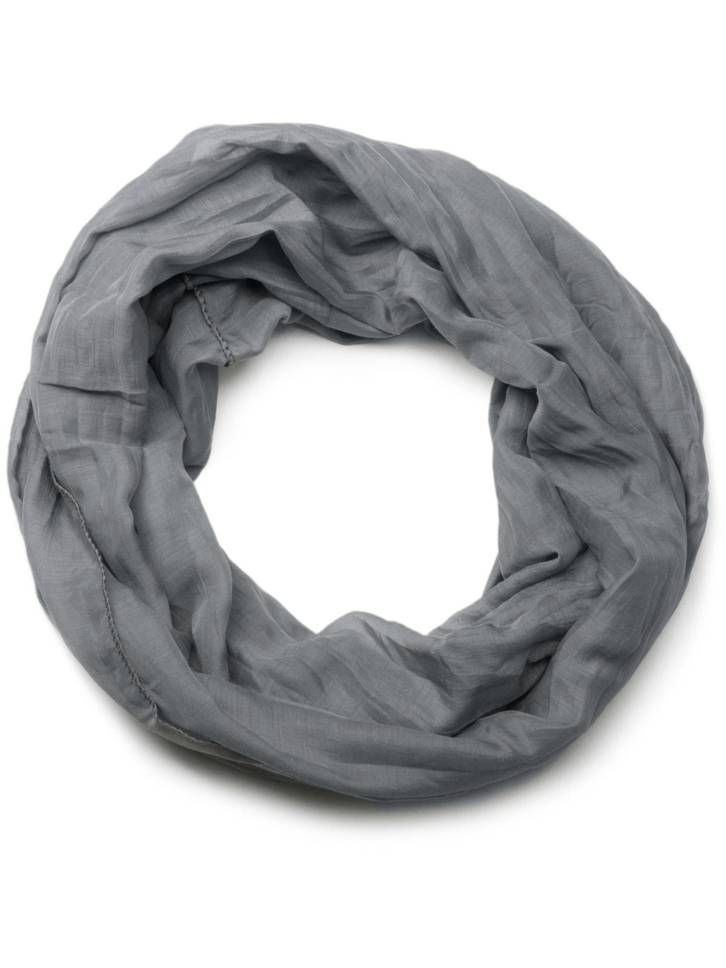 styleBREAKER Schlauchschal 'Seidiger unifarbener Loop'‌‌‌‌‌‌ in Grau: Vorderseite