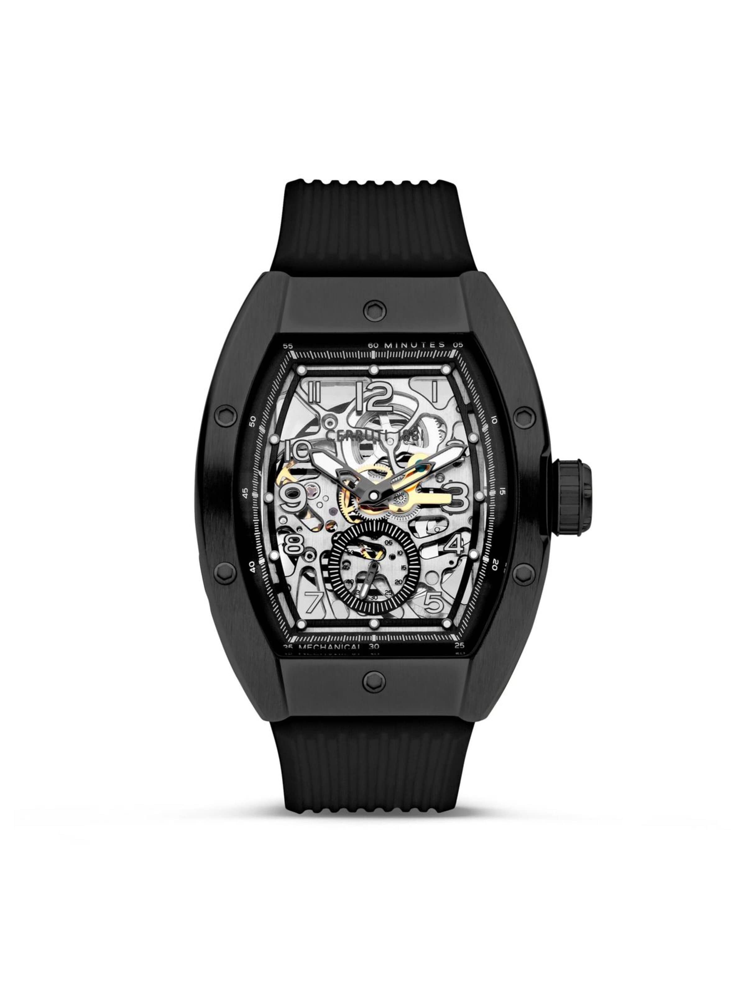 CERRUTI 1881 Analoguhr 'Automatic watch OVARO'‌‌‌‌‌‌ in Schwarz: Vorderseite