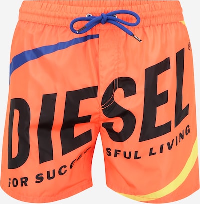 DIESEL Badeshorts in blau / gelb / hellorange / schwarz, Produktansicht