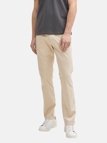 TOM TAILOR Slim fit Trousers 'Josh' in Beige: front