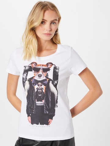 EINSTEIN & NEWTON Shirt 'Bomber Dog' in Wit: voorkant