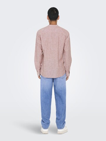 Only & Sons Slim Fit Hemd 'ONSCaiden' in Braun