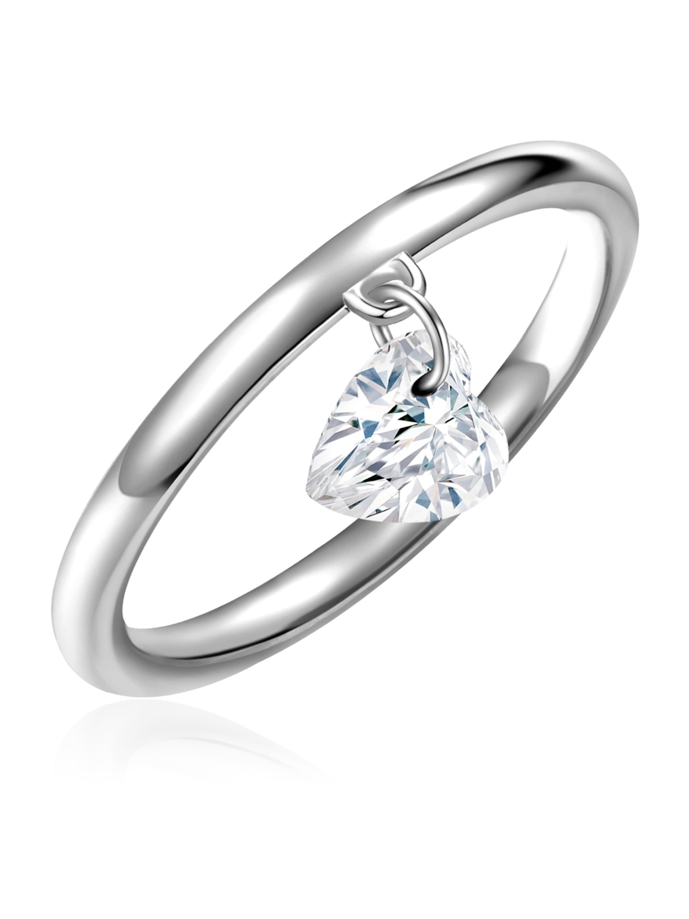 Glanzstücke München Bague en argent / transparent, Vue avec produit