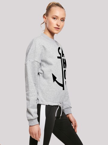 F4NT4STIC Sweatshirt 'Ahoi Anker Crop Knut & Jan Hamburg' in Grau